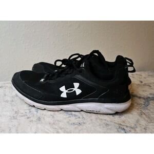 Under Armour Charged Assert Men Size 12 Black White Running Athletic Shoes